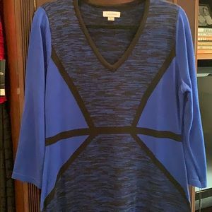 Blue and black dress